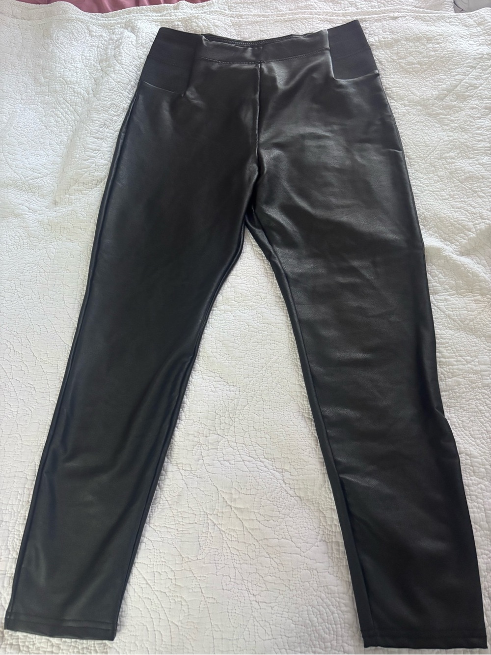 a new day Black Faux Leather Skinny Jeans